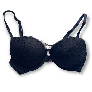 Victoria Secret DREAM ANGELS Black Push Up Lace Bra, 34B